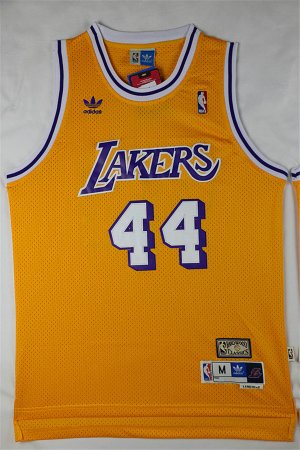 Maillot De Basket Los Angeles Lakers David West 44 Engrener Retro Jaune